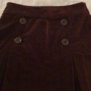 Brown velvet like skirt